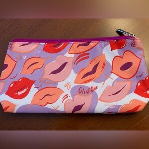 Clinique makeup bag with lip design